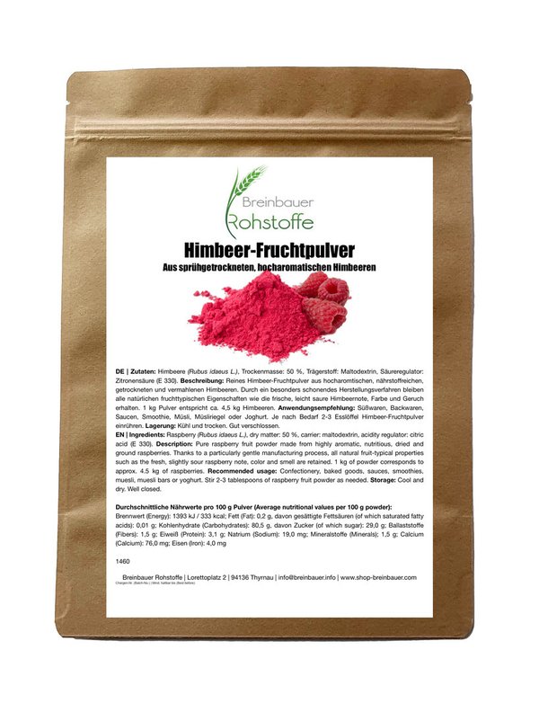 Raspberry fruit powder | Made from spray dried raspberries