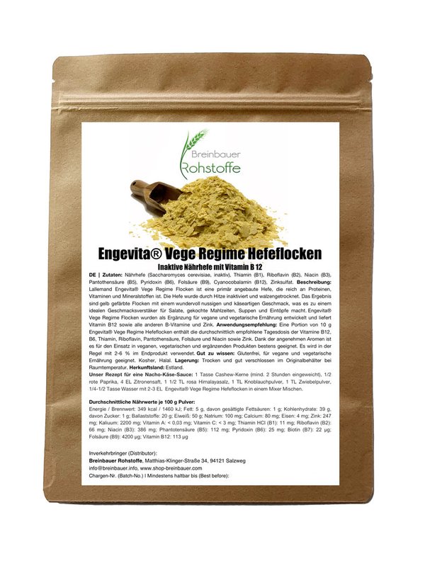 Engevita® Vege Regime Hefeflocken | Inaktive Nährhefe mit Vitamin B 12