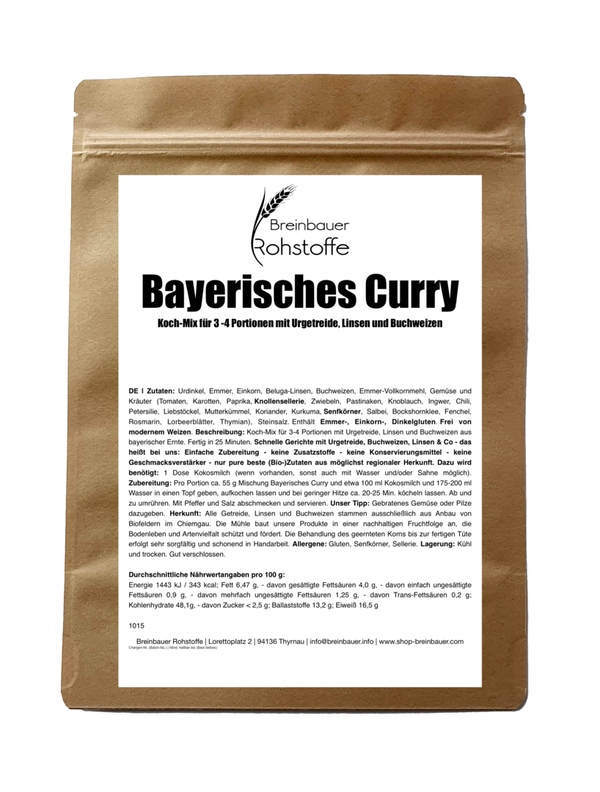 Bavarian Curry | Cooking mix with ancient grains, lentils and buckwheat