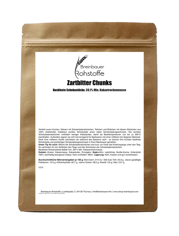 Schokolade Chunks Zartbitter | Backfeste Schokostücke